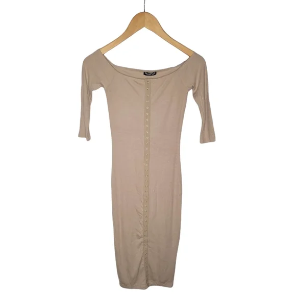 Tan Midi Dress From Fashion Nova - Picture 6 of 8